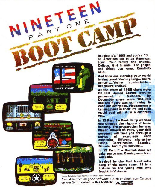 19 Part One: Boot Camp box art for Commodore 64